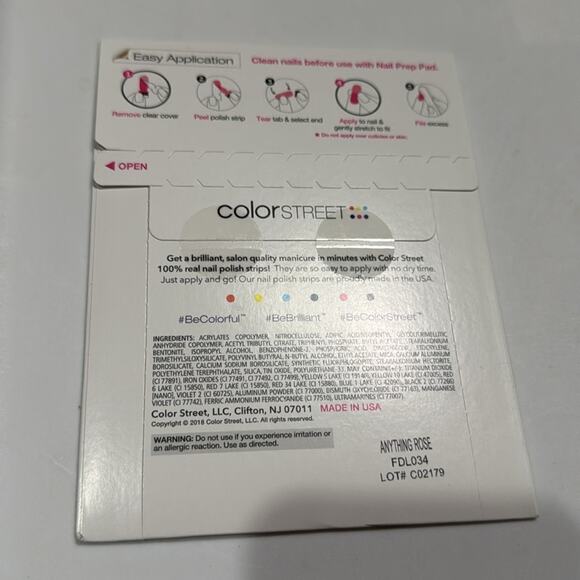 NWT Color Street "Anything Rose" Black Clear Roses Nail Strips - Picture 3 of 4